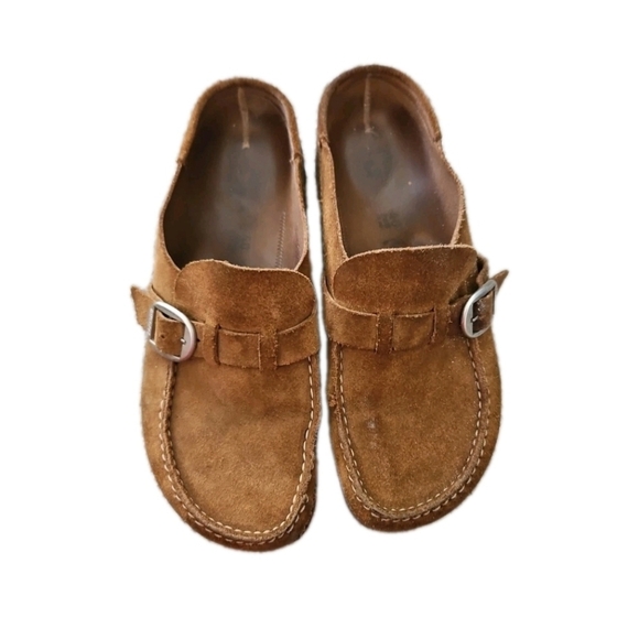 Birkenstock Unisex Brown Buckle Suede Slip On Classic Orthopedic Clog 9W 7M - Picture 4 of 14